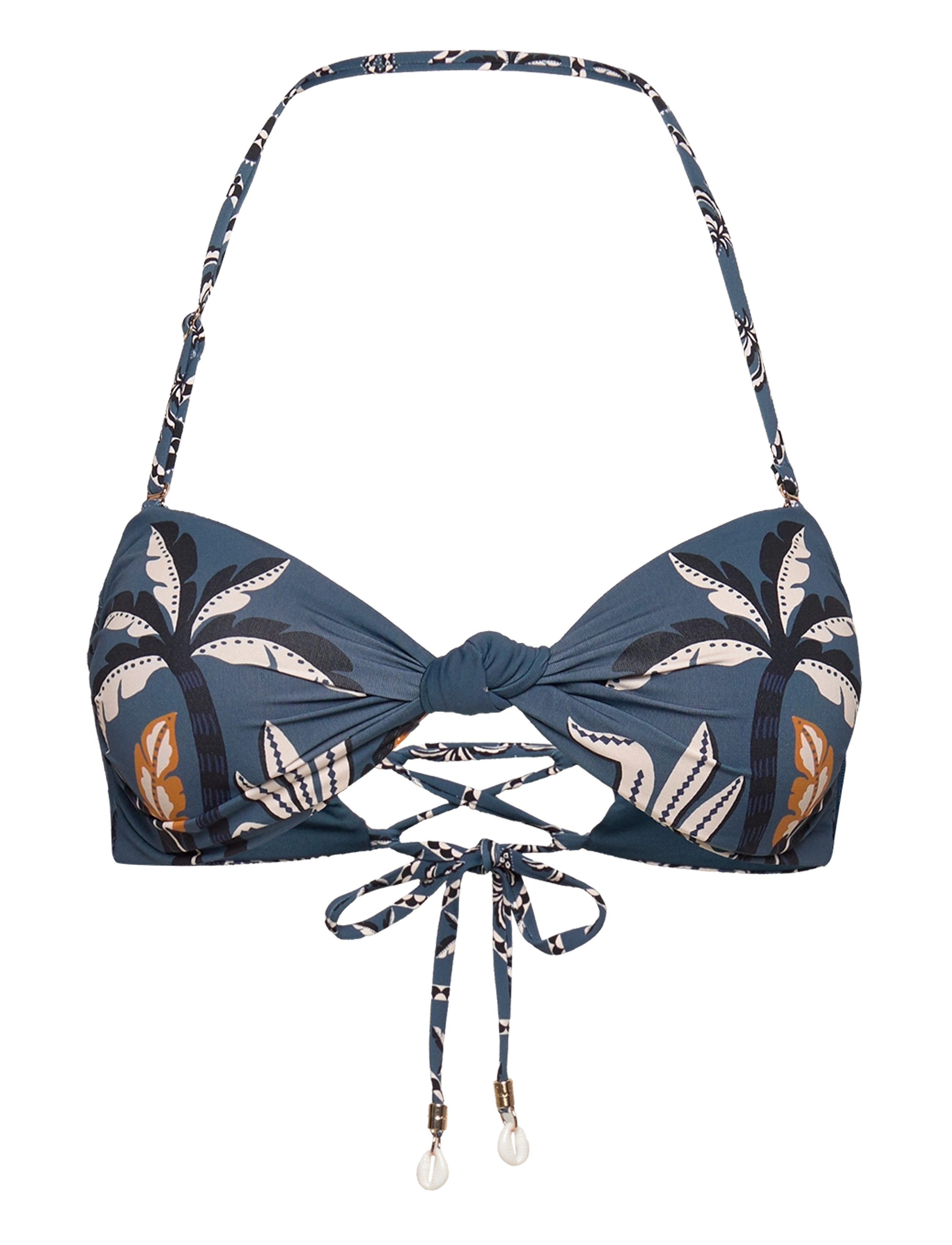 Malina - Lottie printed bandeau bikini top - bandeau-bikini - desert palm - 4
