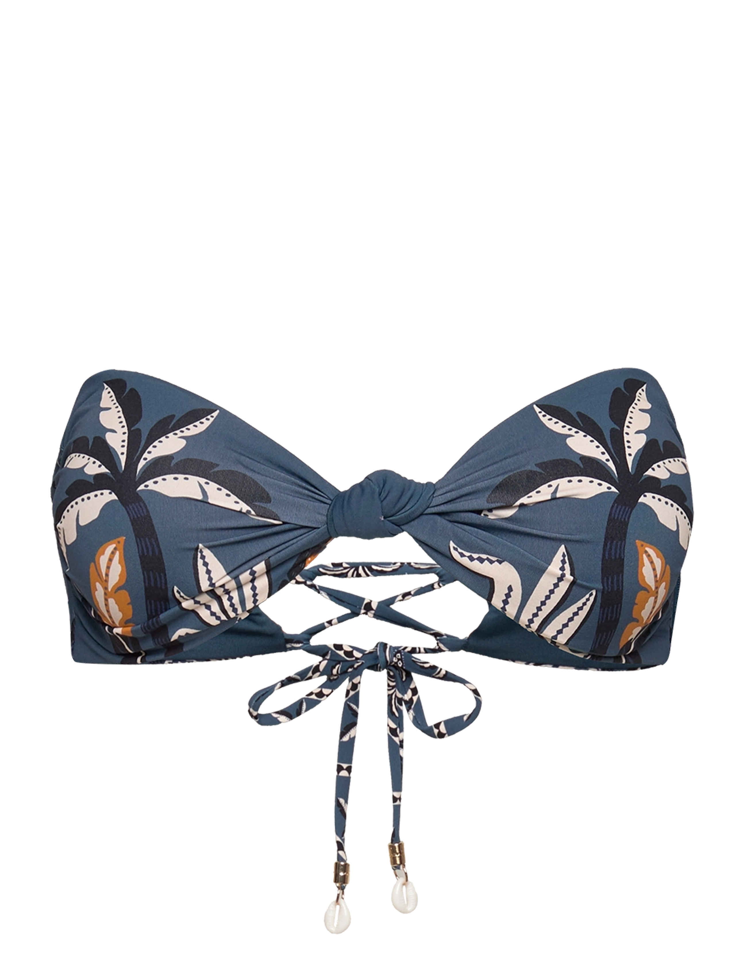 Malina - Lottie printed bandeau bikini top - bandeau-bikini - desert palm - 5