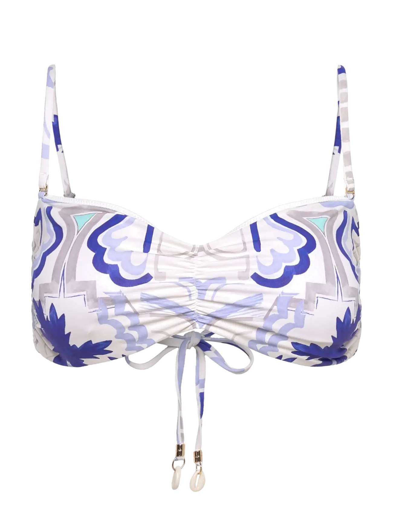 MALINA Lottie Printed Bandeau Bikini Oberteil Lila - L - Damen