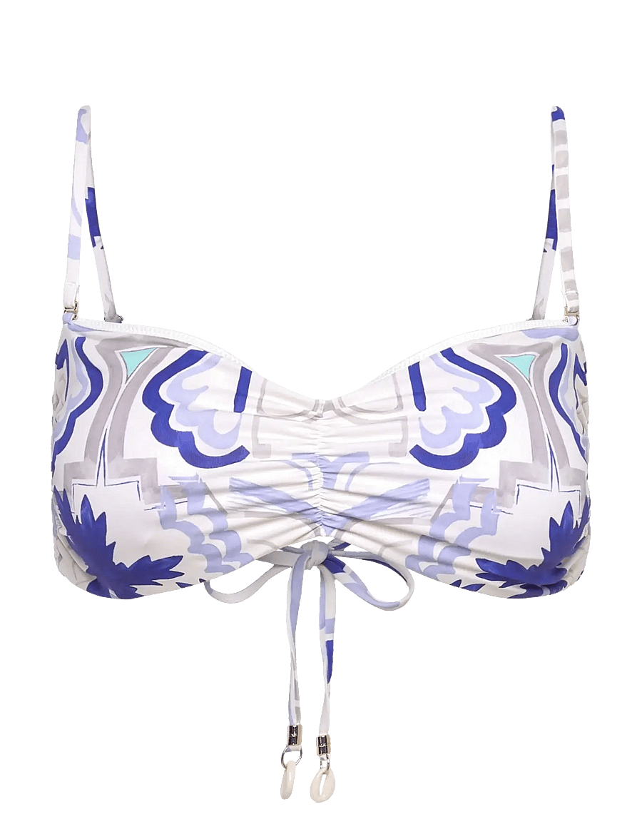 Malina - Lottie printed bandeau bikini top - bandeau-bikinis - mosaic - 1