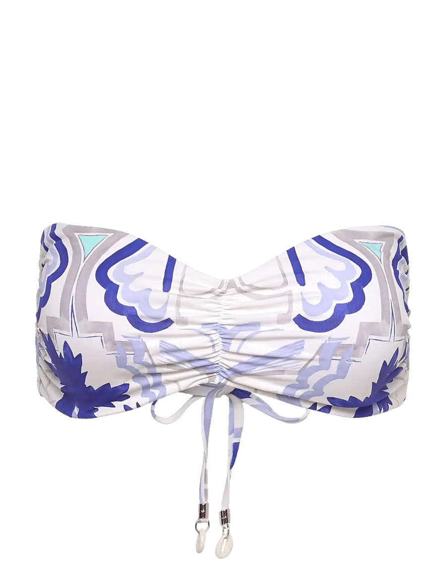 Malina - Lottie printed bandeau bikini top - bandeau-bikinis - mosaic - 5