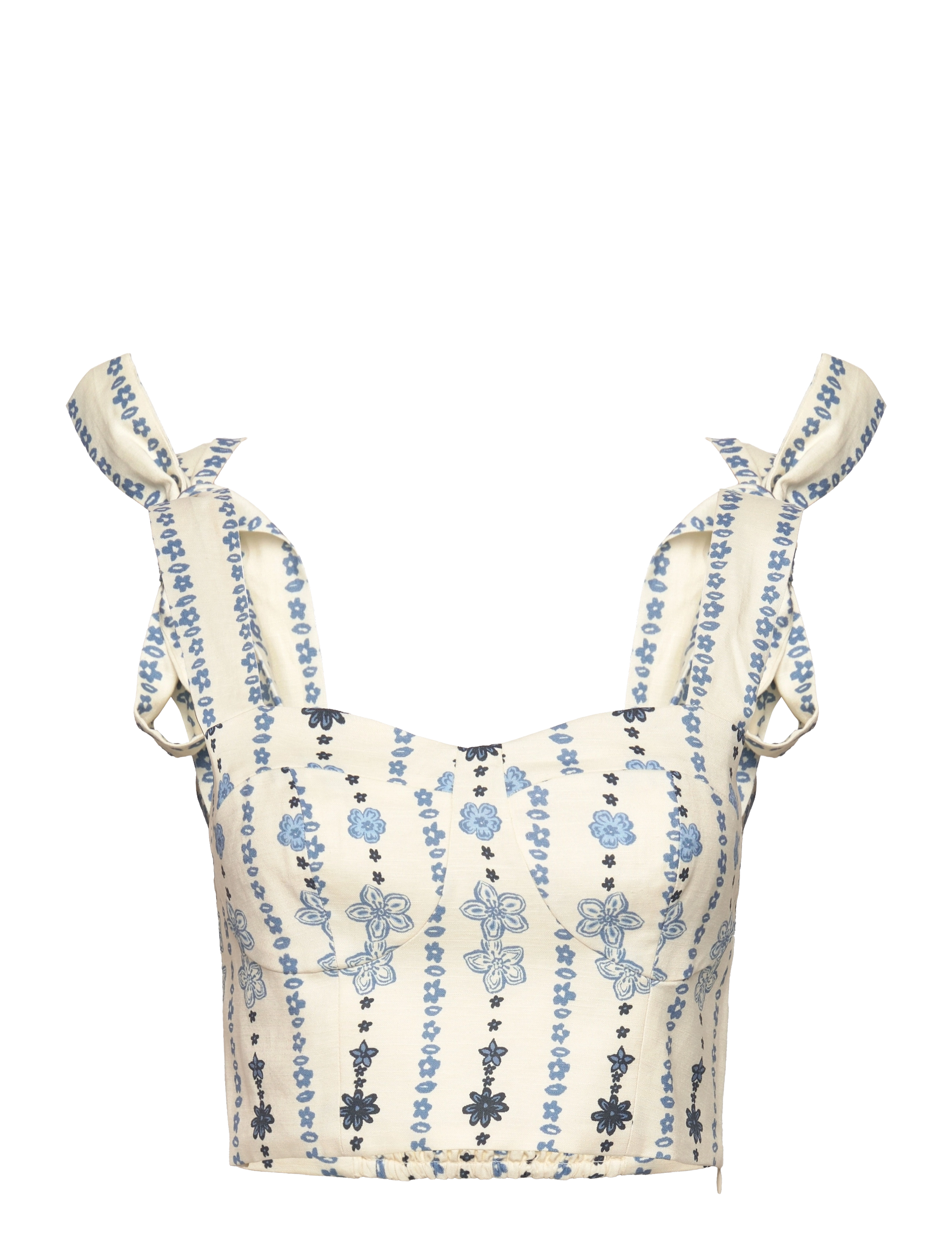 Evelyn tie strap bustier top - COASTAL STRIPE