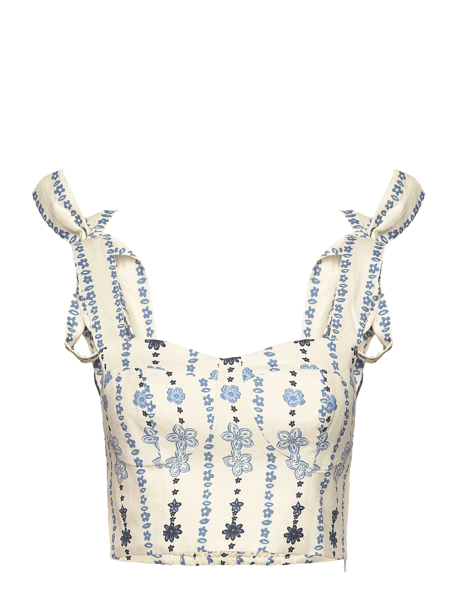 Malina - Evelyn tie strap bustier top - coastal stripe - 0