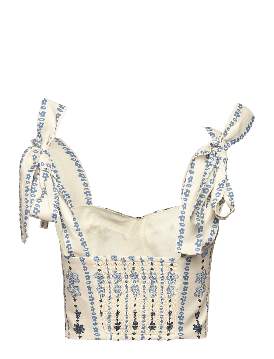 Malina - Evelyn tie strap bustier top - coastal stripe - 1