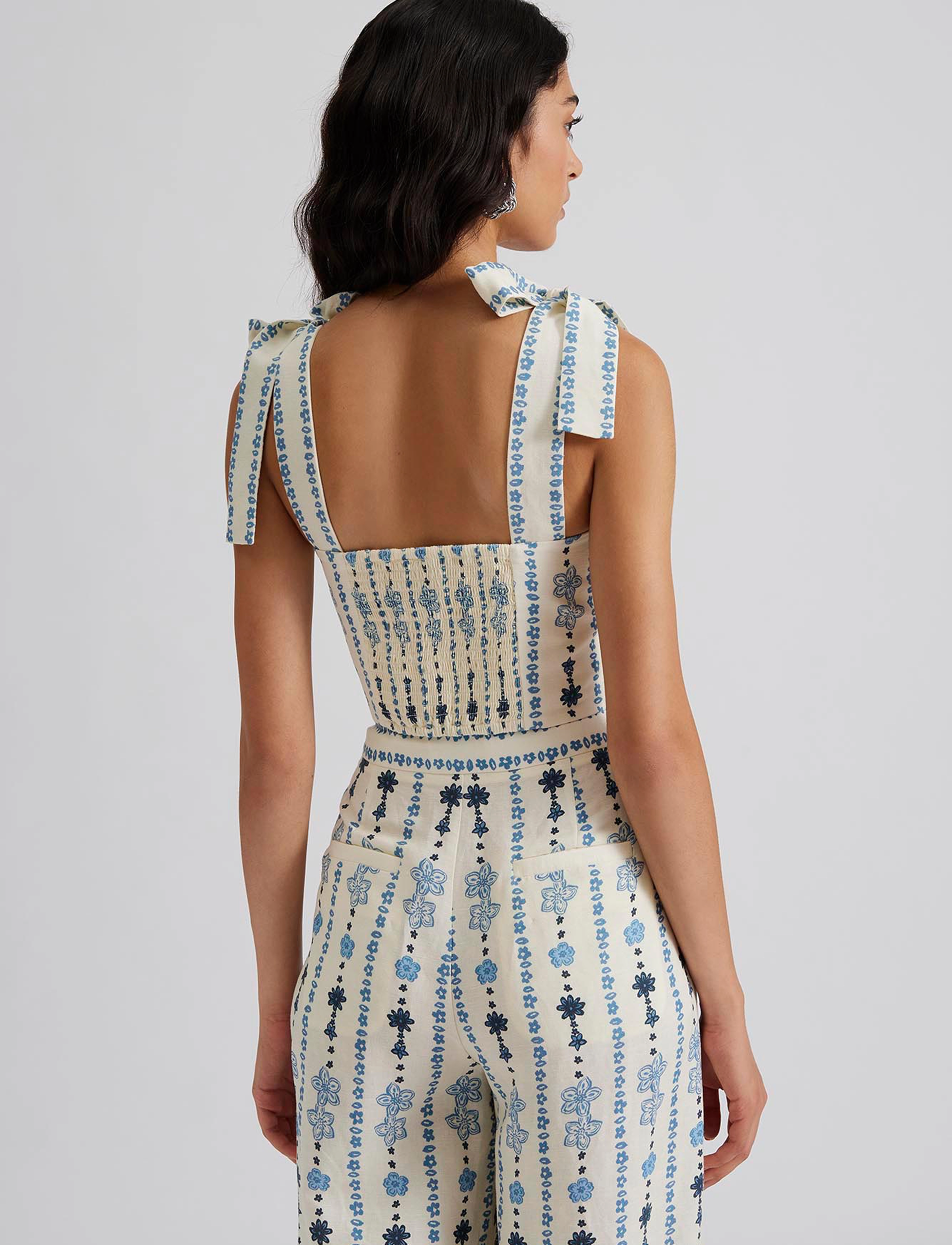 Malina - Evelyn tie strap bustier top - coastal stripe - 3