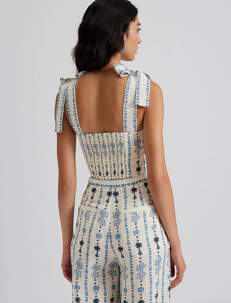 Malina - Evelyn tie strap bustier top - coastal stripe - 3