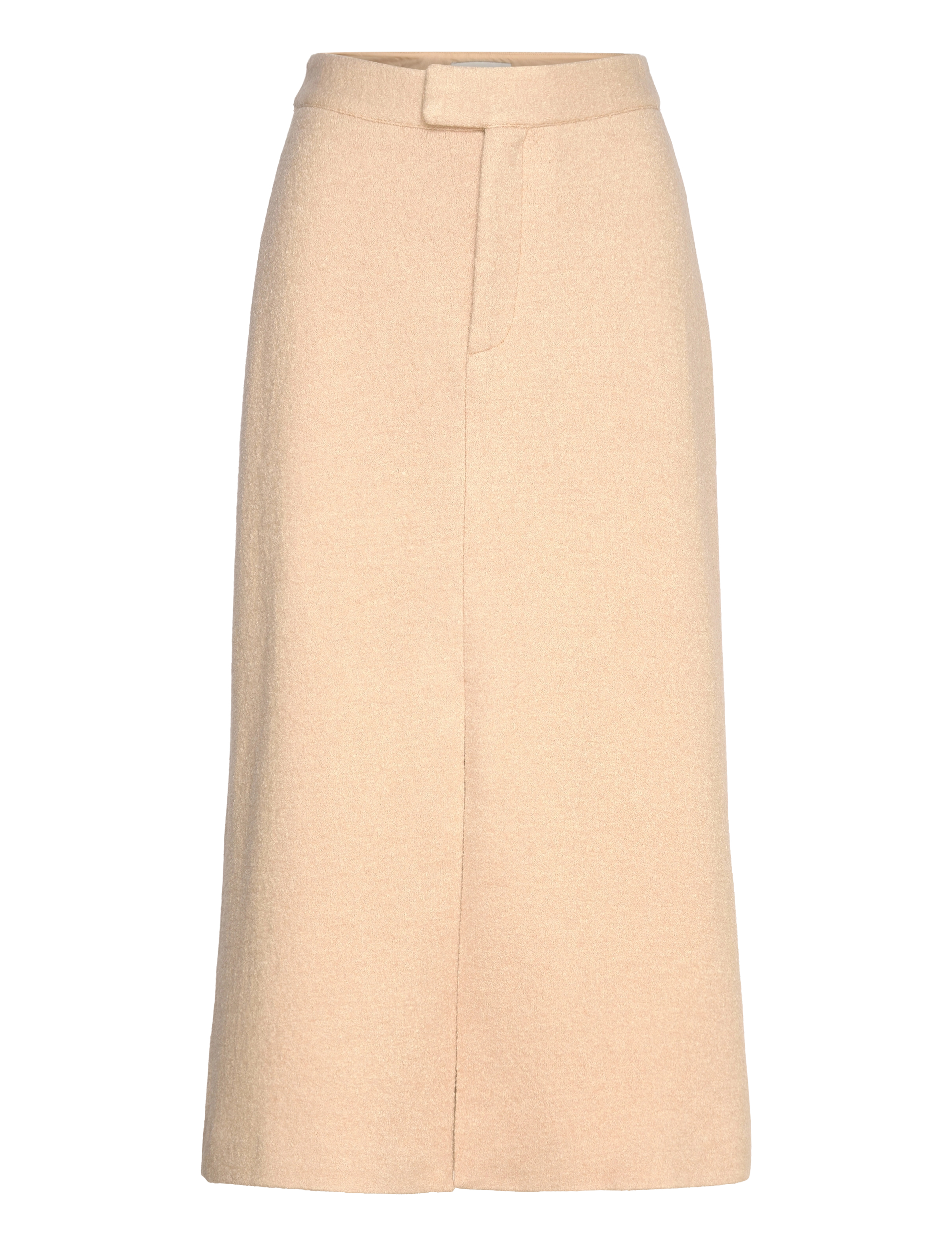 MALINA Alina Front Slit Boucle Midi Rock Cream - XSx83 - Damen