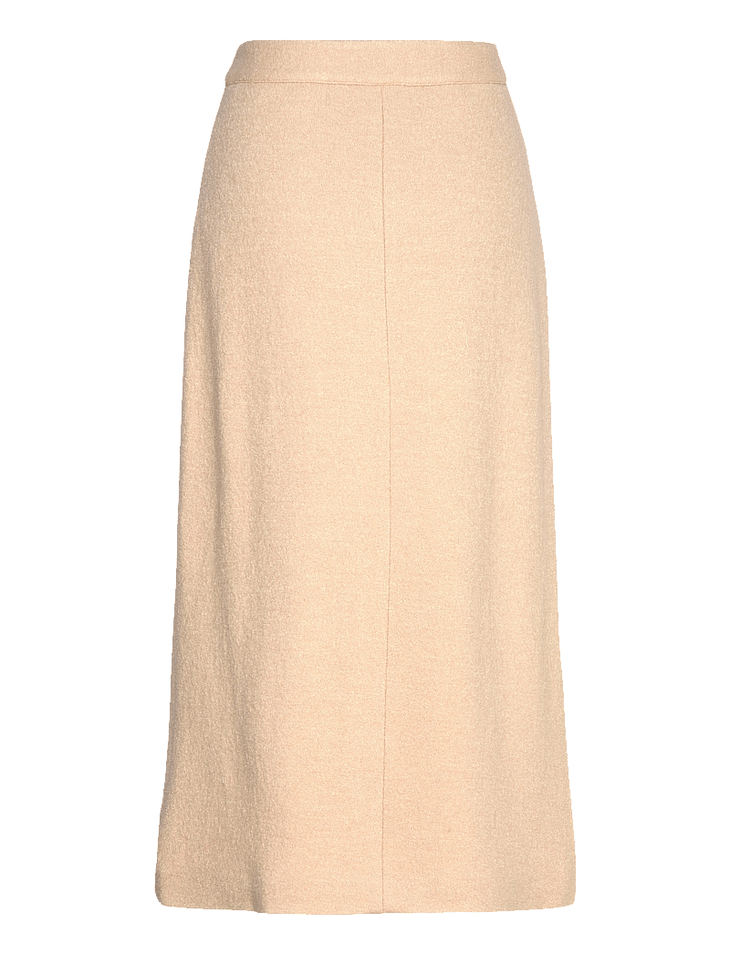 Malina - Alina front slit boucle midi skirt - midi-röcke - beige - 2