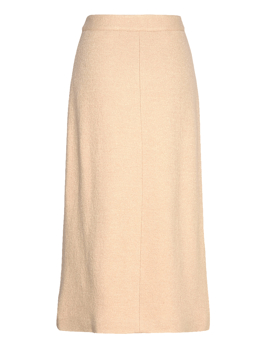 Malina - Alina front slit boucle midi skirt - midi kjolar - beige - 2