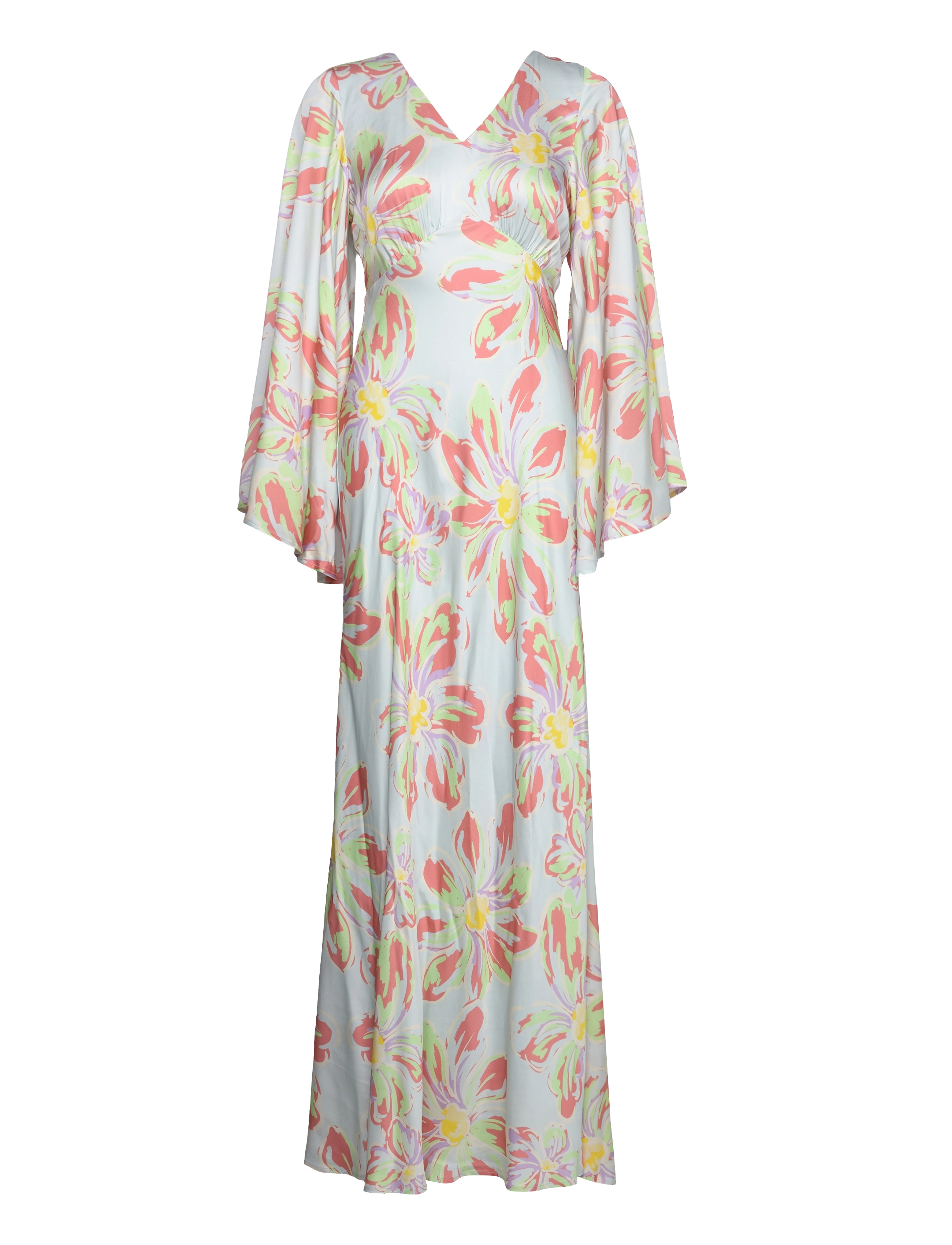 Malina - Simone tie-back satin maxi dress - blue lily - 1