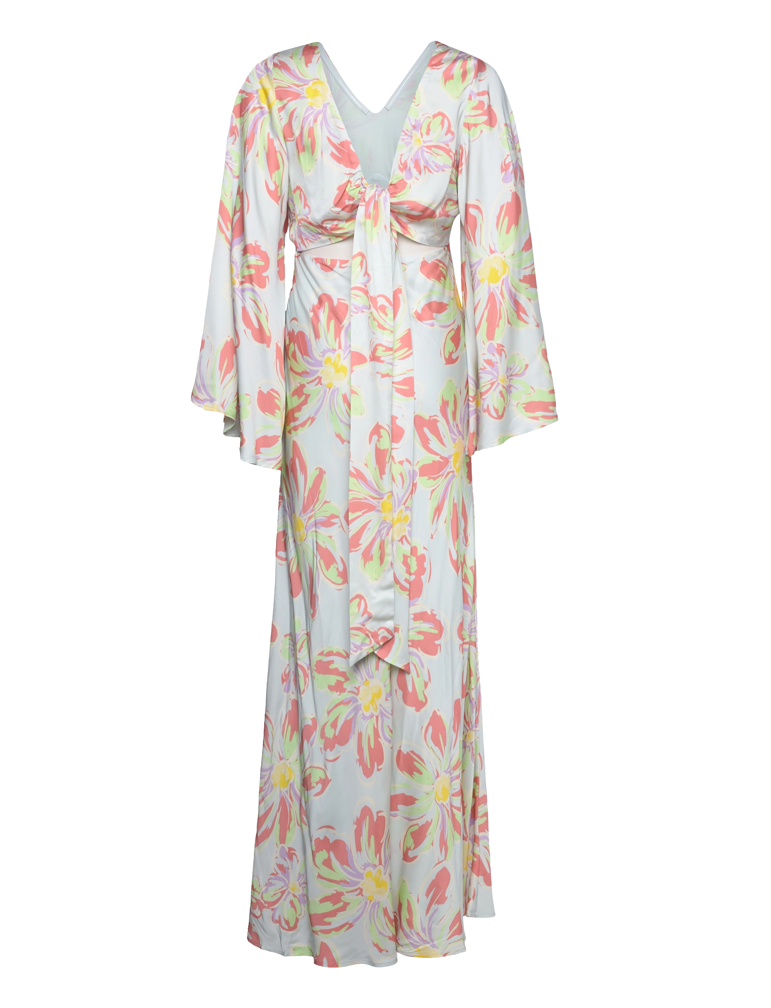 Malina - Simone tie-back satin maxi dress - blue lily - 2