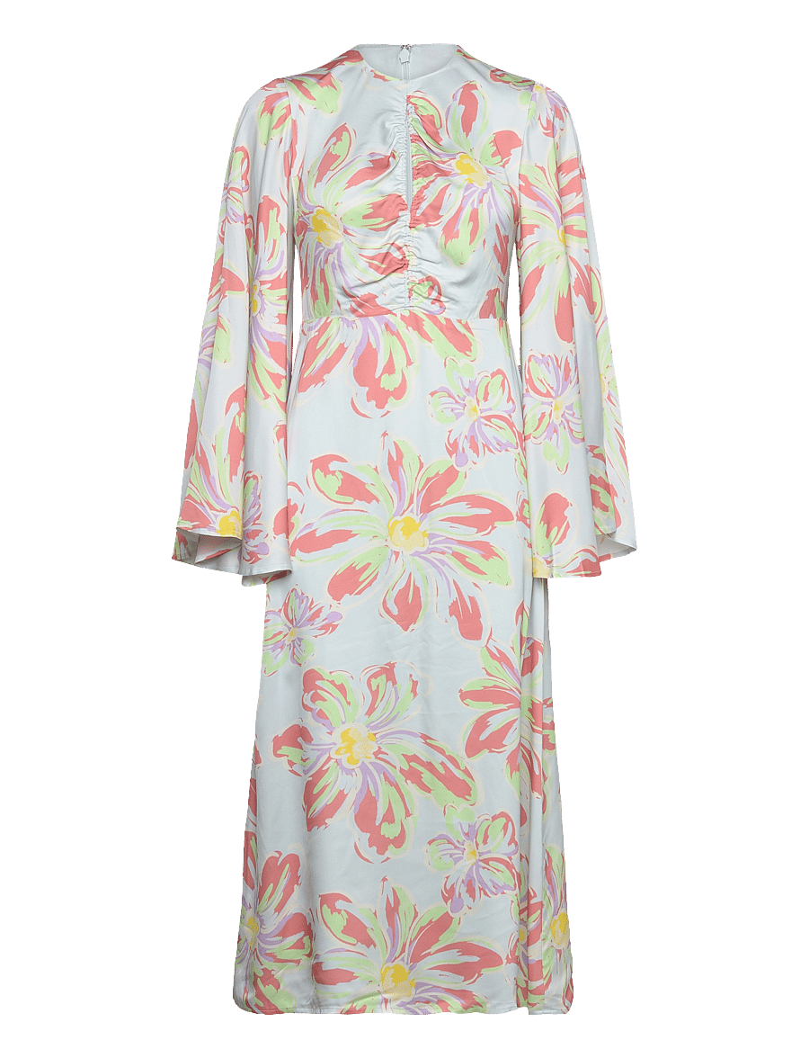 Malina - Isadora wide sleeve midi dress - festkjoler - blue lily - 1