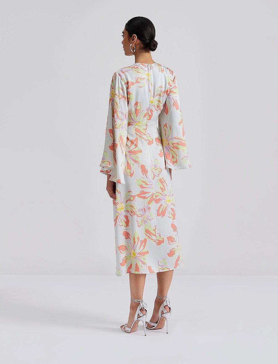 Malina - Isadora wide sleeve midi dress - festkjoler - blue lily - 3