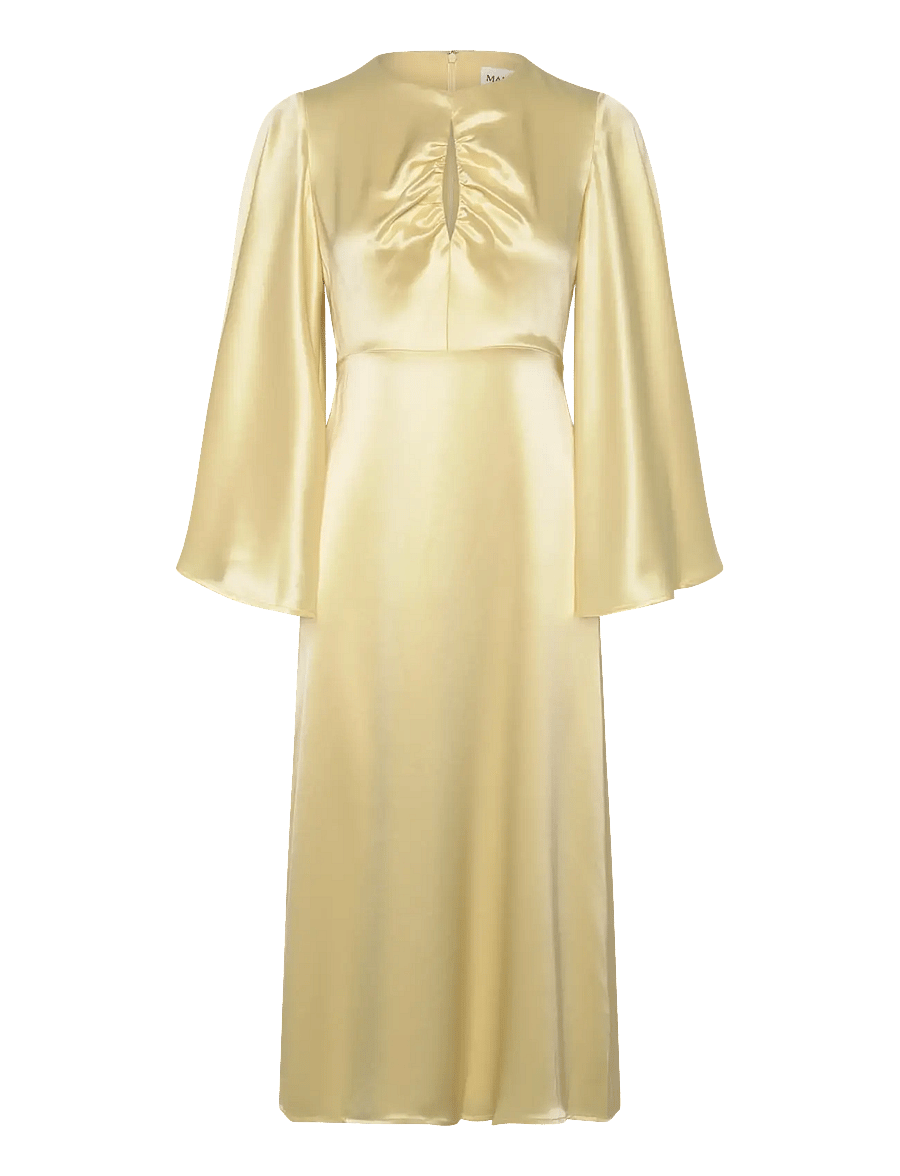 Malina - Isadora wide sleeve midi dress - proginės suknelės - lemon - 1
