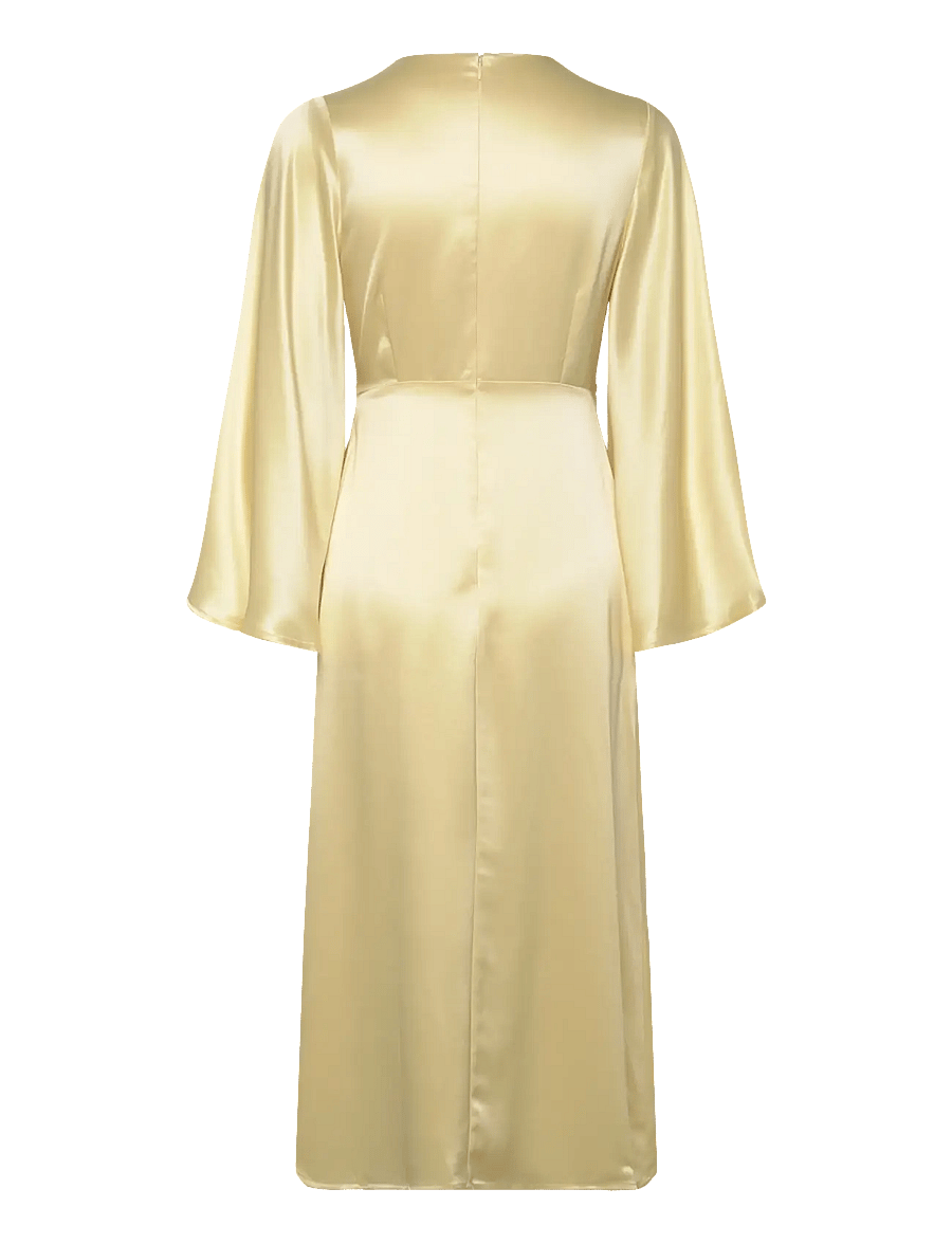 Malina - Isadora wide sleeve midi dress - proginės suknelės - lemon - 2
