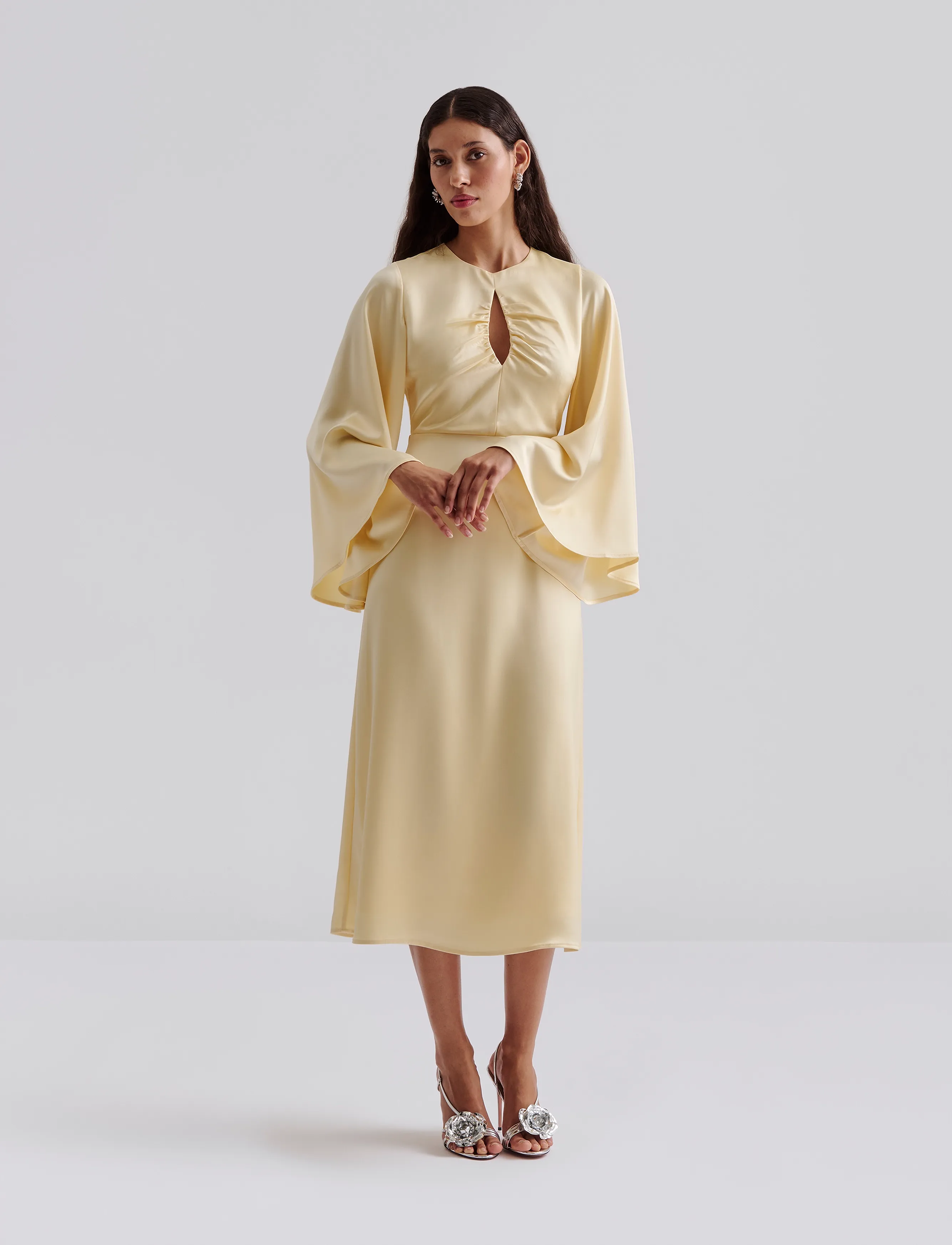 Malina Isadora wide sleeve midi dress - Kleidung - LEMON / yellow