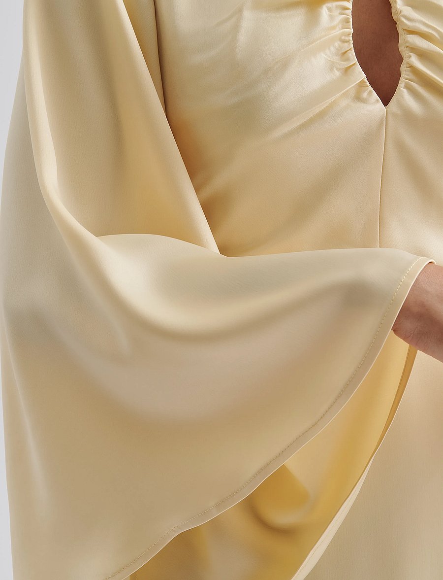 Malina - Isadora wide sleeve midi dress - proginės suknelės - lemon - 4