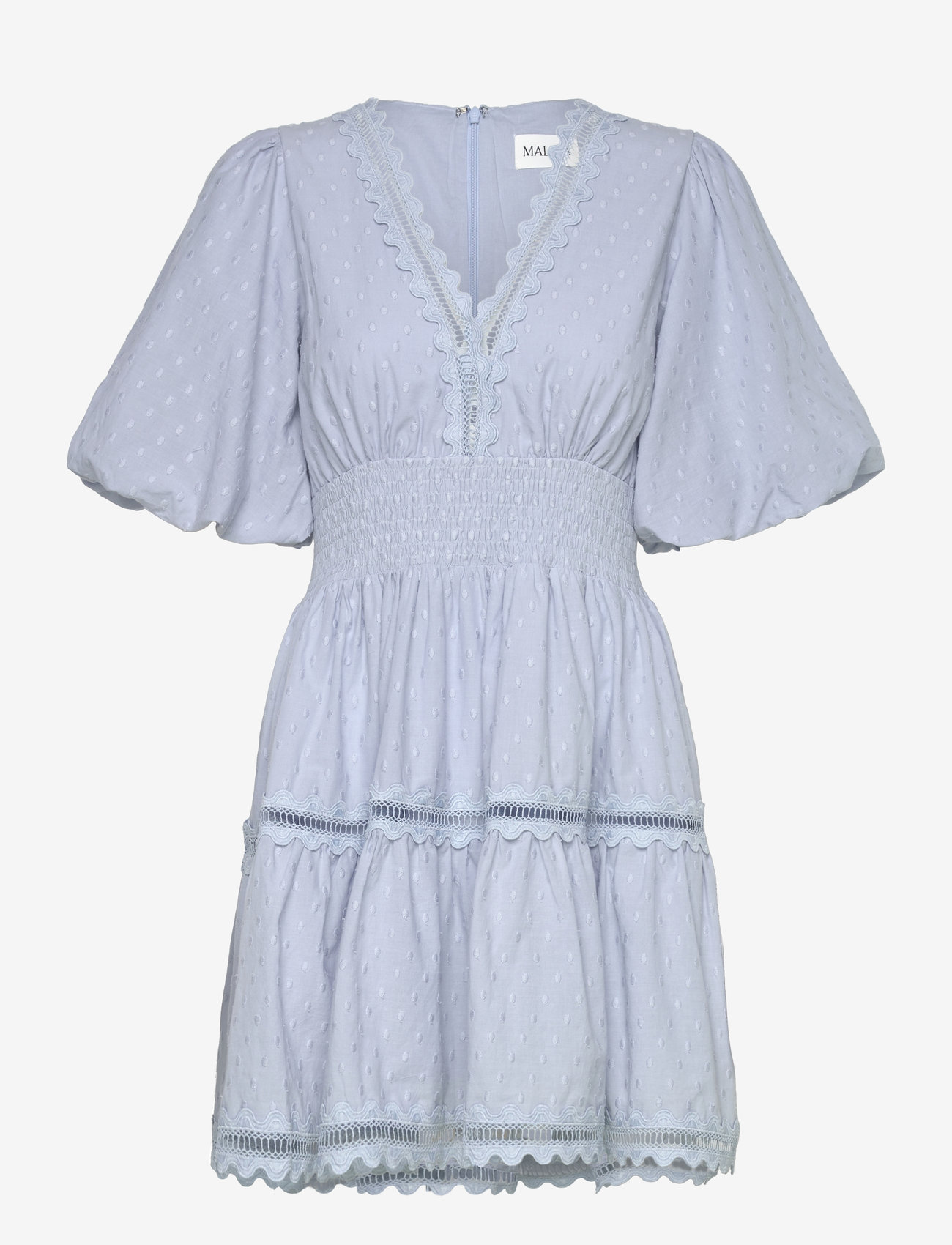 Malina - Elvira v-neck mini dress - konfirmationstøj - dusty blue - 1