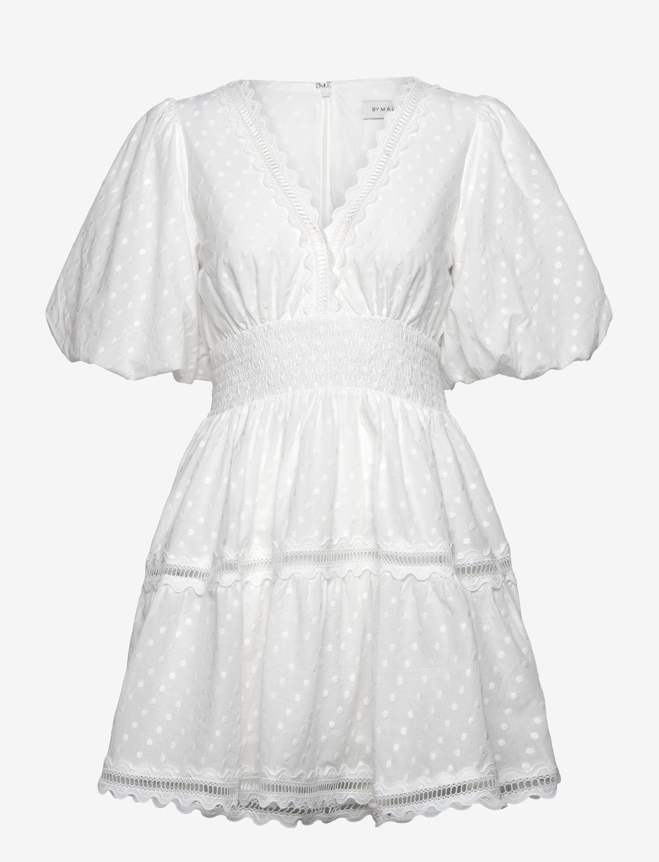 Malina - Elvira v-neck mini dress - konfirmatsioon - white - 1