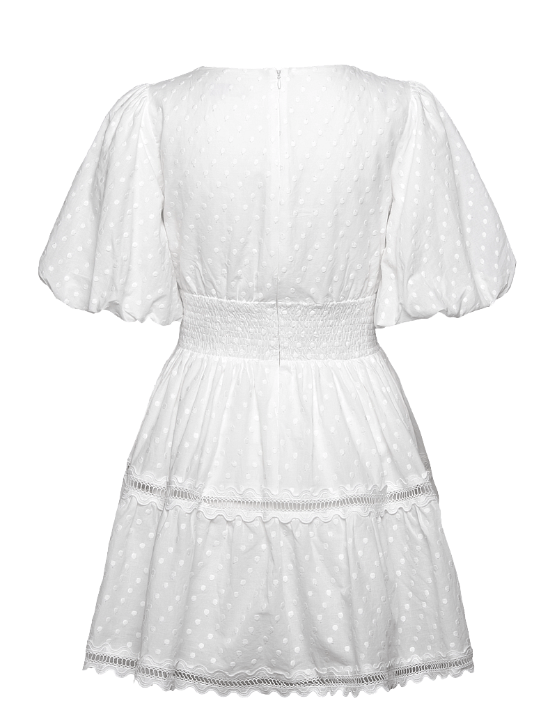 Malina - Elvira v-neck mini dress - konfirmation - white - 2