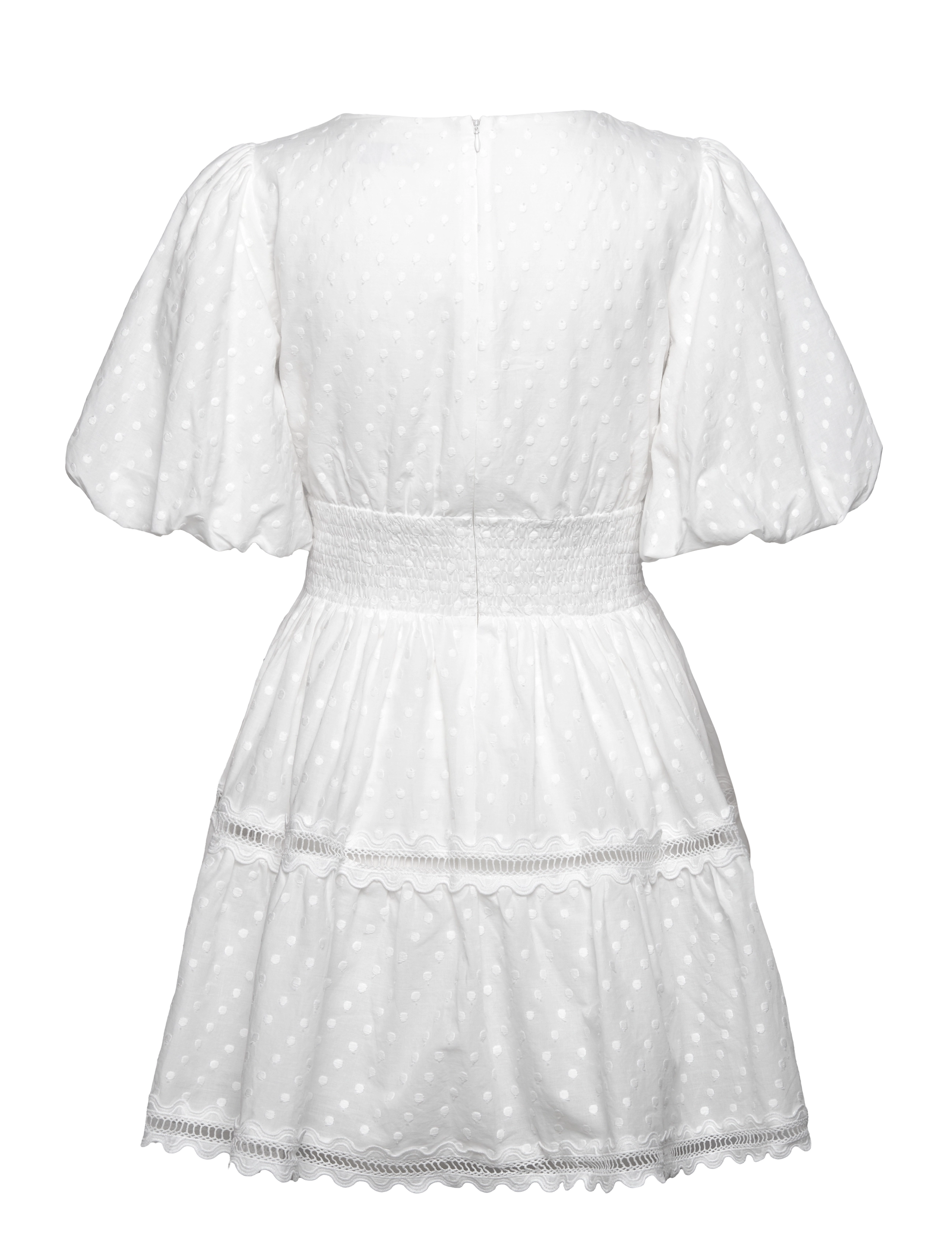 Malina - Elvira v-neck mini dress - krótkie sukienki - white - 2