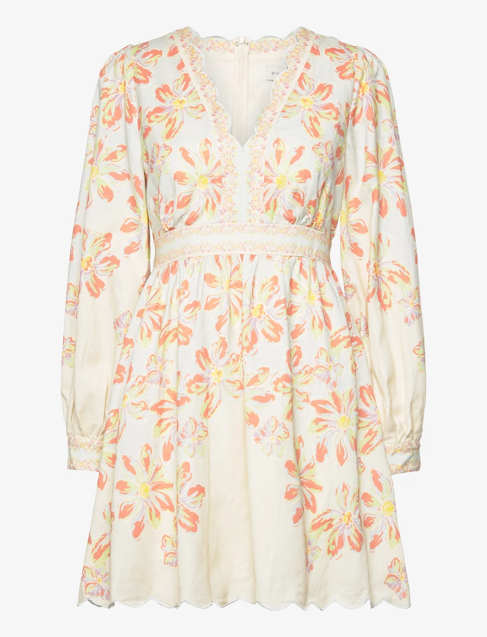 Malina - Eve scallop detail mini dress - minikleidid - blue lily - 1