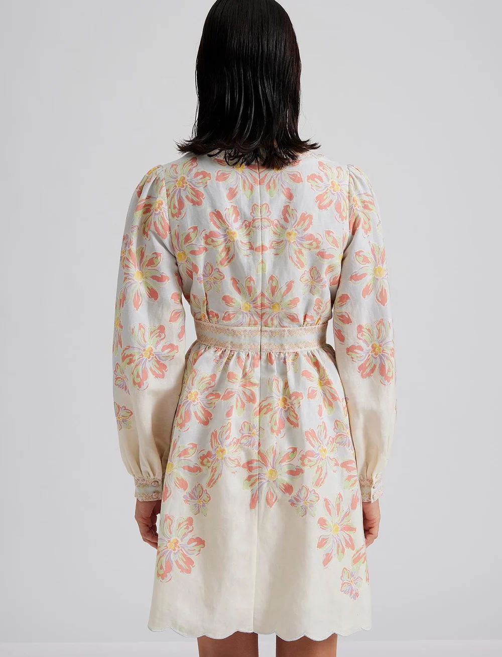 Malina - Eve scallop detail mini dress - minikleidid - blue lily - 3