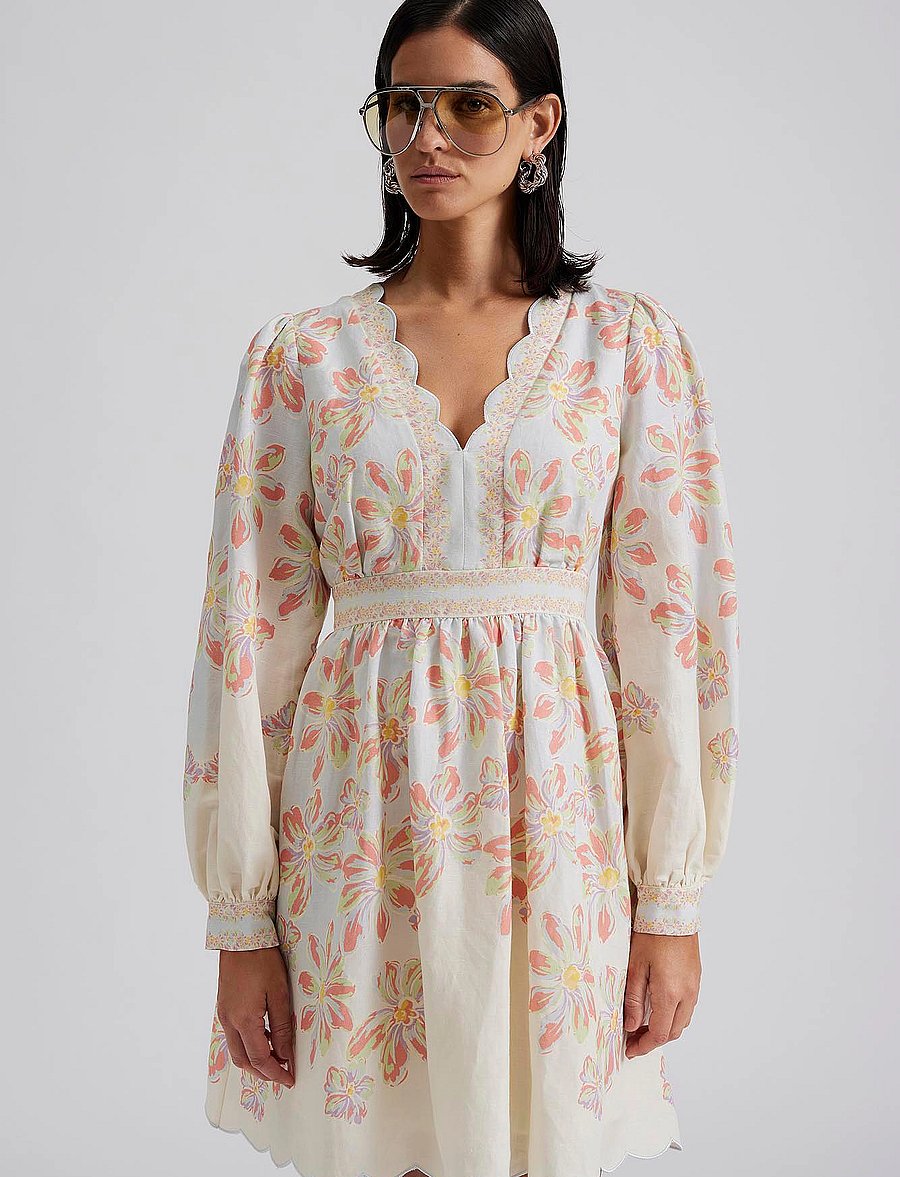 Malina - Eve scallop detail mini dress - korte kjoler - blue lily - 4
