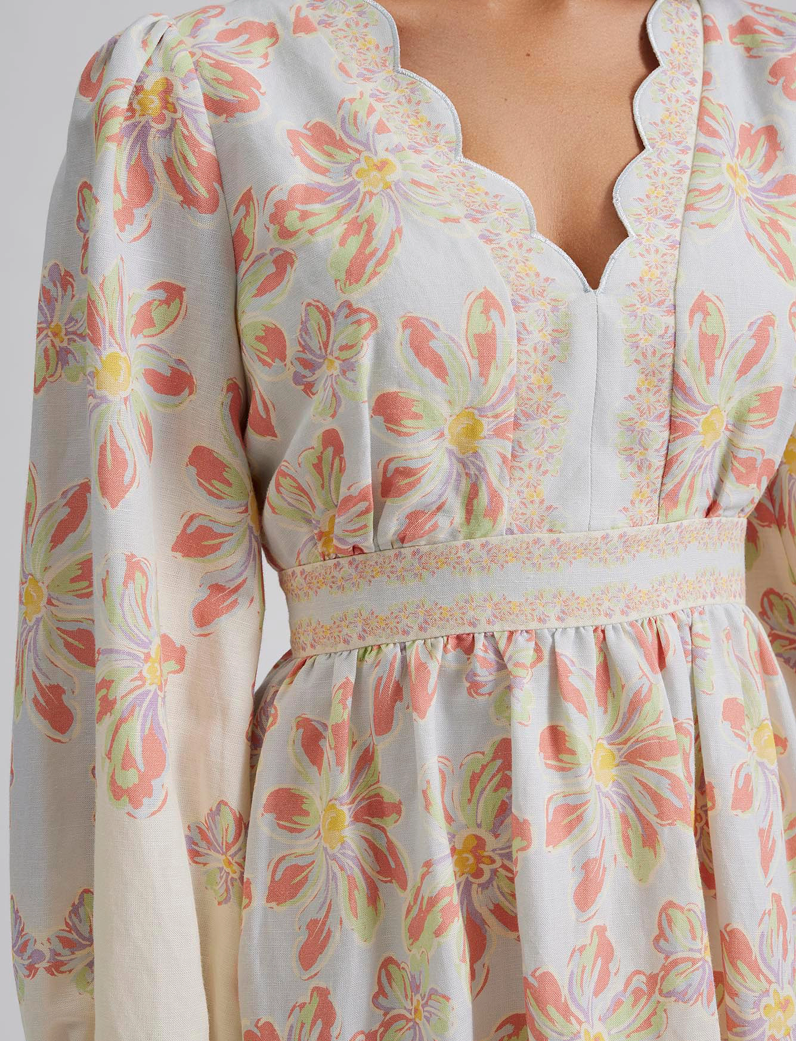 Malina - Eve scallop detail mini dress - besondere anlässe - blue lily - 5
