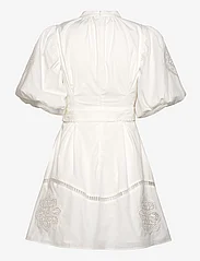 Malina - Allie pouf sleeve embroidered mini dress - sommerkjoler - white - 2