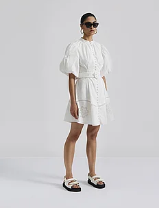 Allie pouf sleeve embroidered mini dress, By Malina