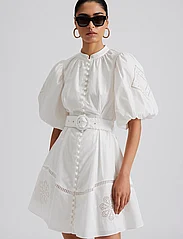 Malina - Allie pouf sleeve embroidered mini dress - sommerkjoler - white - 4