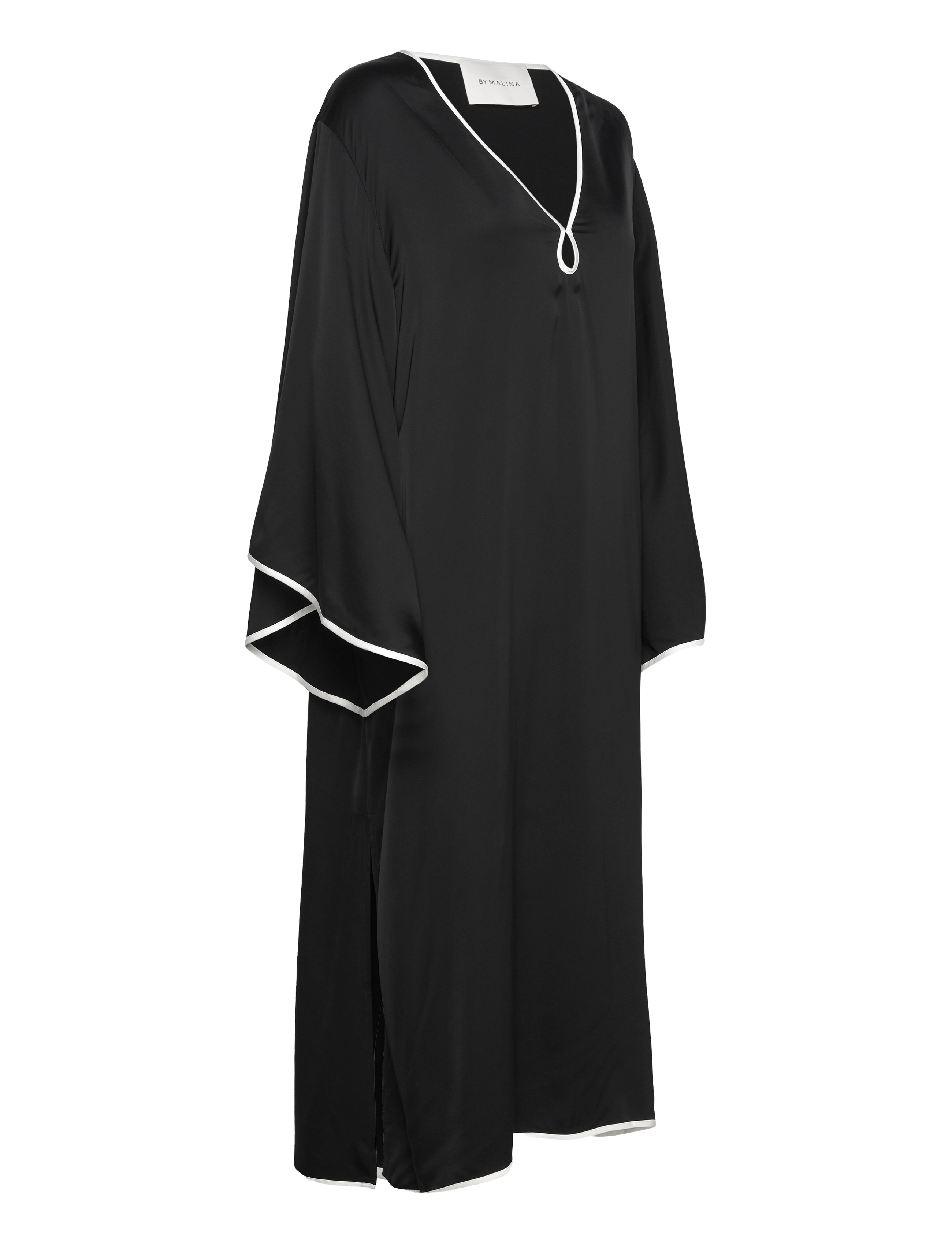 Malina - Briony satin kaftan dress - sommarklänningar - black - 3