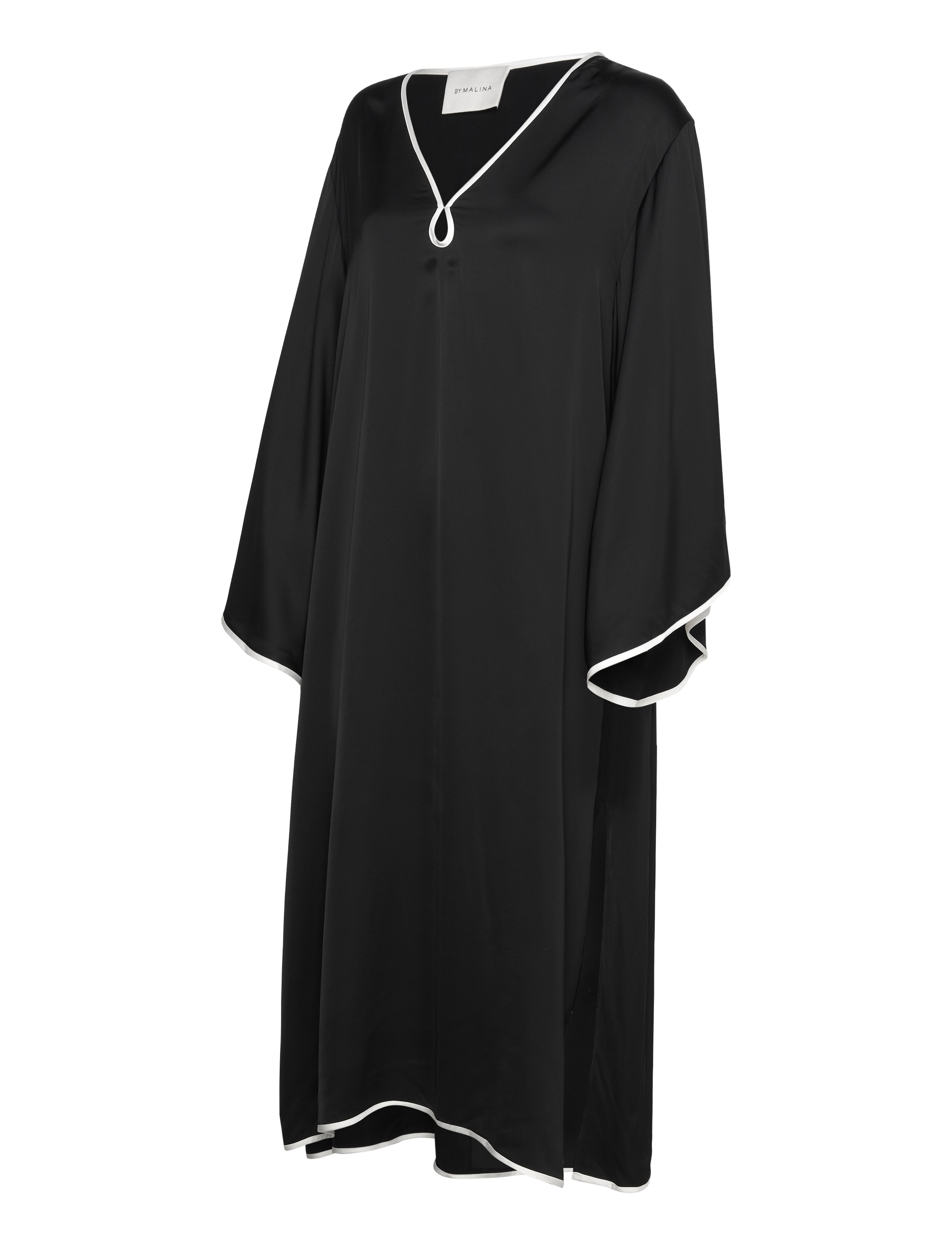 Malina - Briony satin kaftan dress - sommarklänningar - black - 4