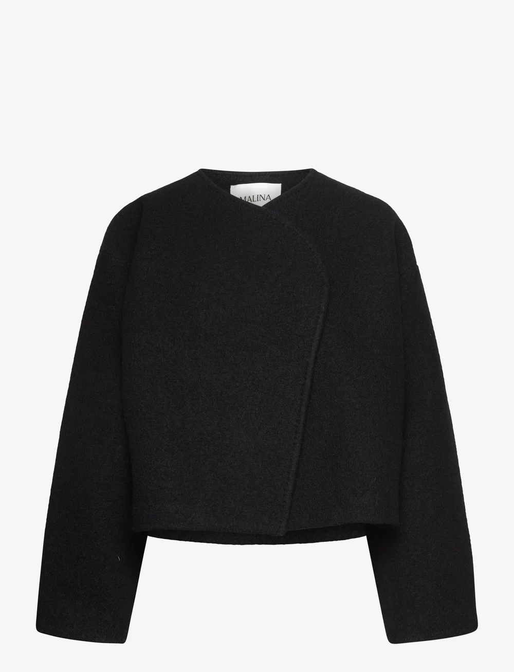 Malina - Elia cropped wool blend jacket - wool jackets - black - 1