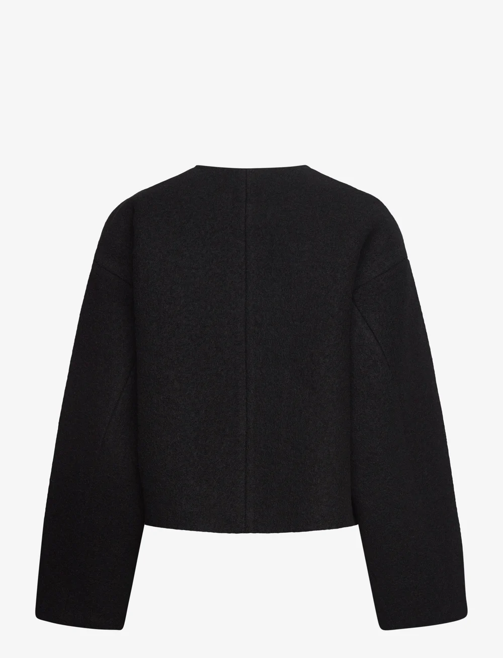 Malina - Elia cropped wool blend jacket - wool jackets - black - 2