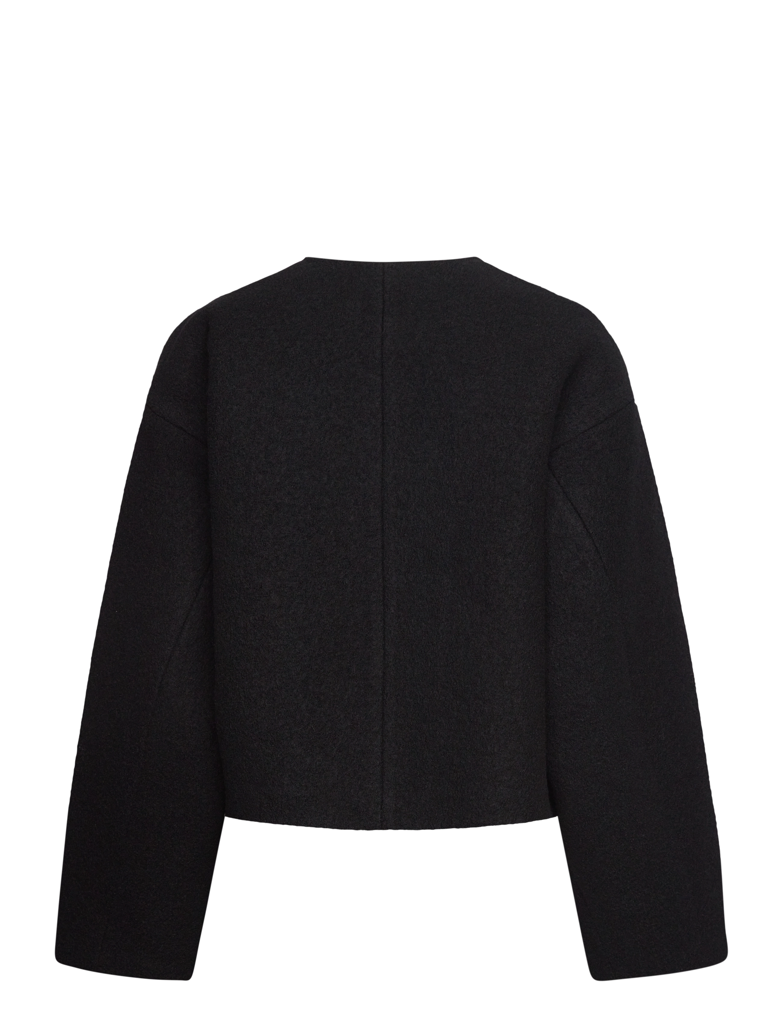 Malina - Elia Cropped wool blend jacket - yttertøy - black - 2