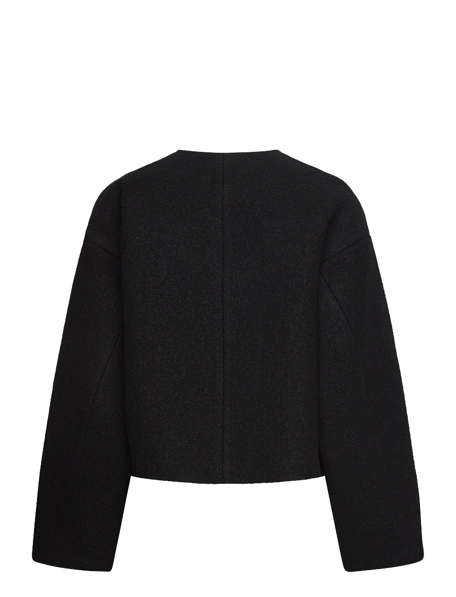 Malina - Elia Cropped wool blend jacket - wool jackets - black - 2