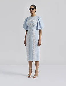 Rudy embroidered linen midi dress, By Malina