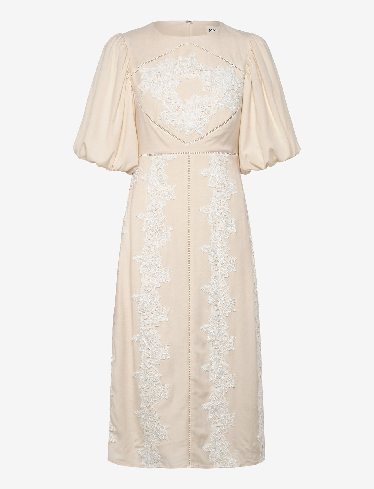 Malina - Rudy embroidered linen midi dress - vanilla - 1