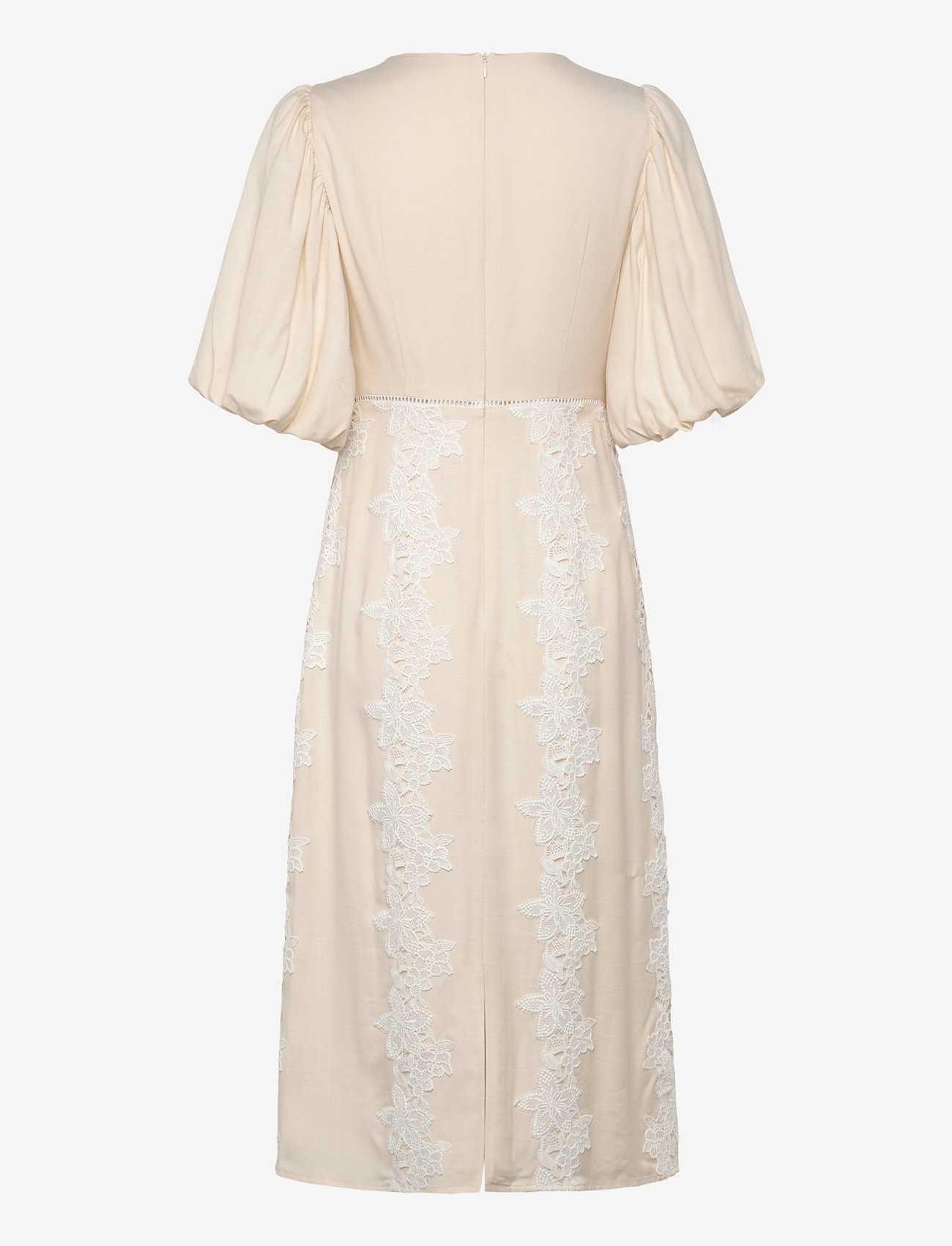 Malina - Rudy embroidered linen midi dress - vanilla - 2
