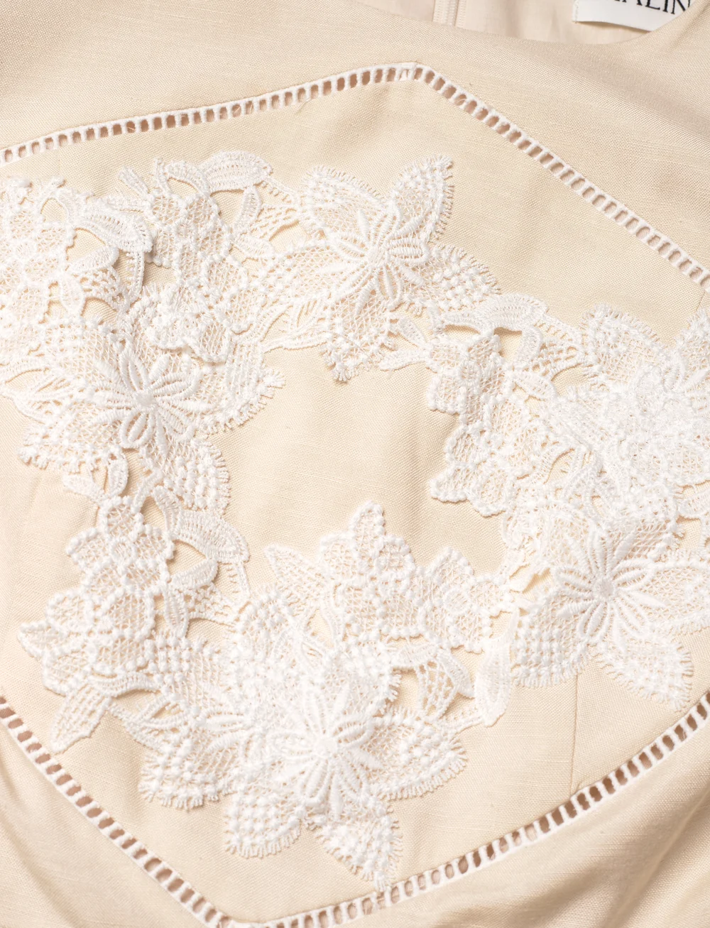 Malina - Rudy embroidered linen midi dress - midimekot - vanilla - 5