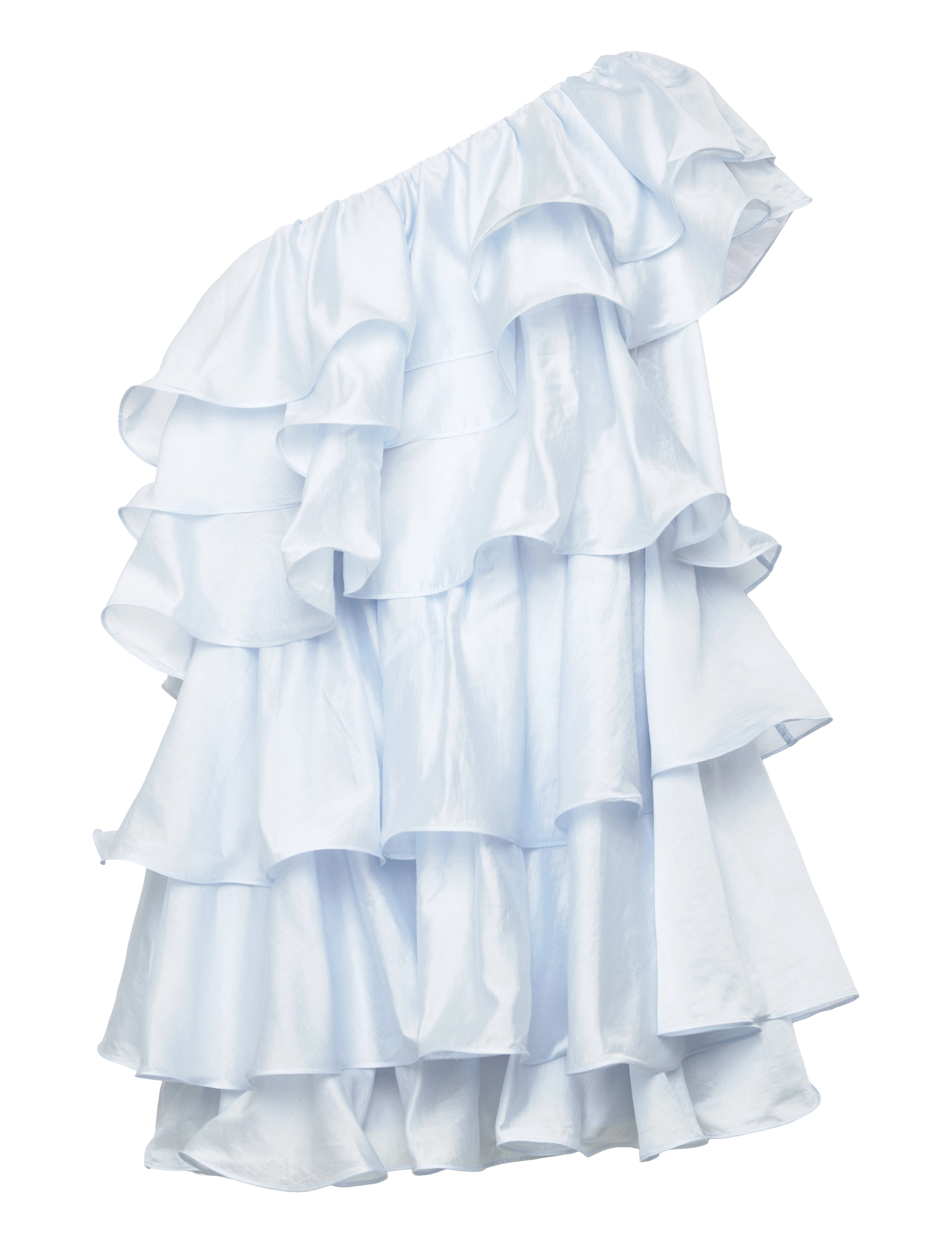 Malina - Amber one shoulder frill mini dress - light blue - 1