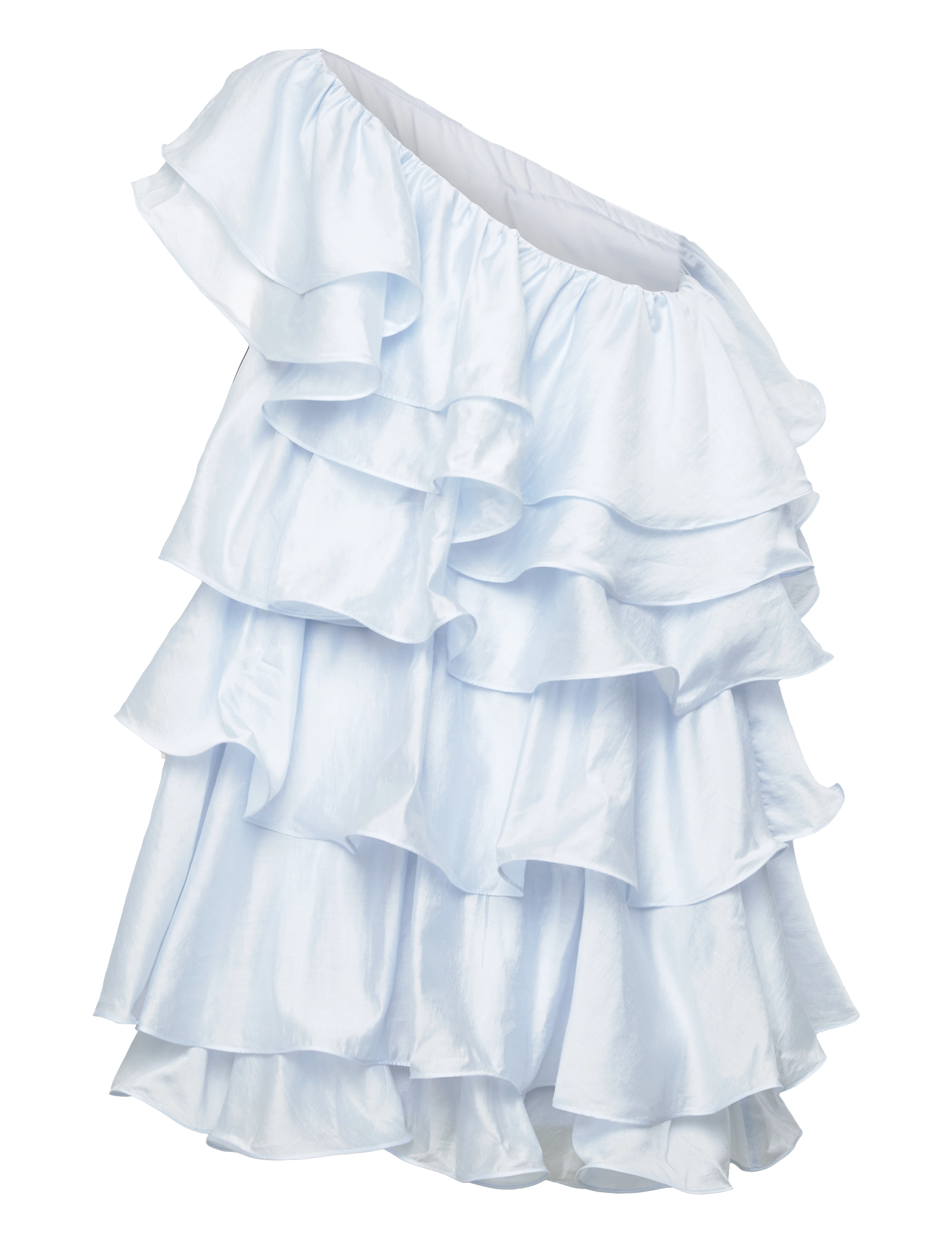 Malina - Amber one shoulder frill mini dress - light blue - 2