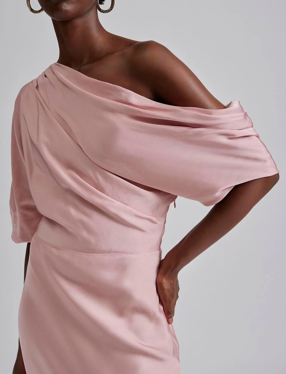 Malina Marisa Asymmetrical Satin Maxi Dress (BMA12247687 Malina Marisa Asymmetrical Satin Maxi Dress (BMA12247687