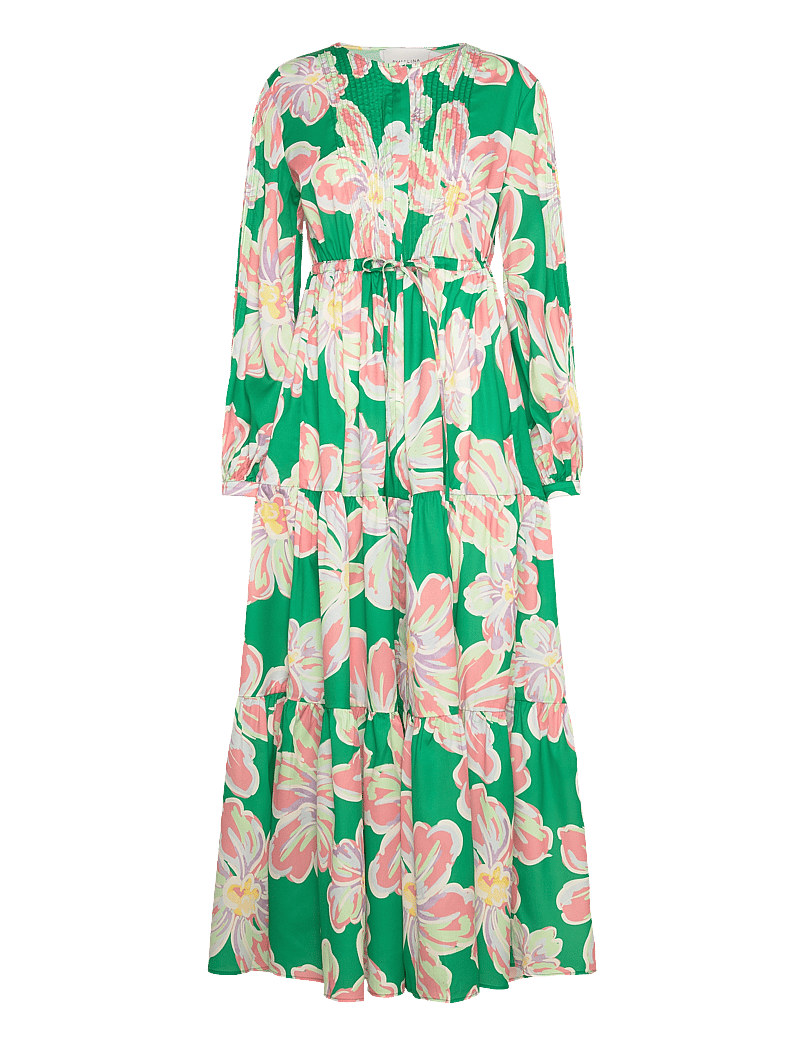 Malina - Casey long sleeve maxi dress - green lily - 0