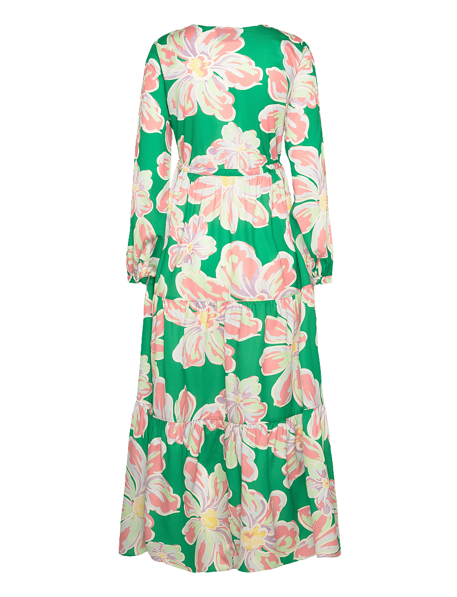 Malina - Casey long sleeve maxi dress - speciella tillfällen - green lily - 1