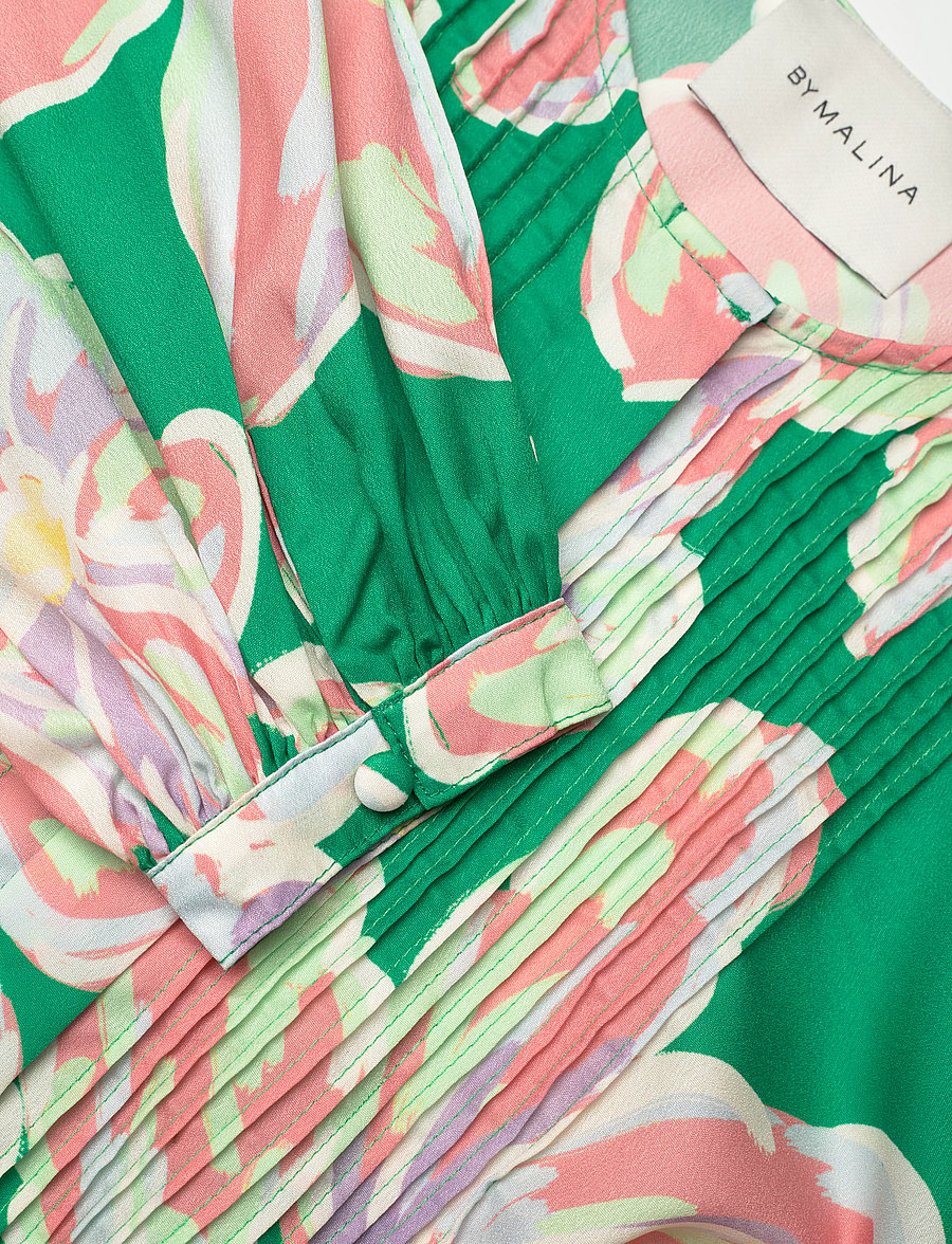 Malina - Casey long sleeve maxi dress - speciella tillfällen - green lily - 2