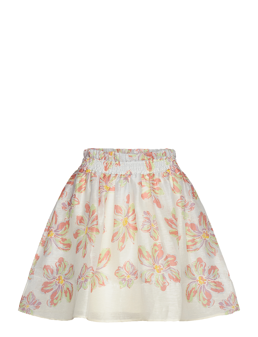 Malina - Nina silk blend wide mini skirt - short skirts - blue lily - 1