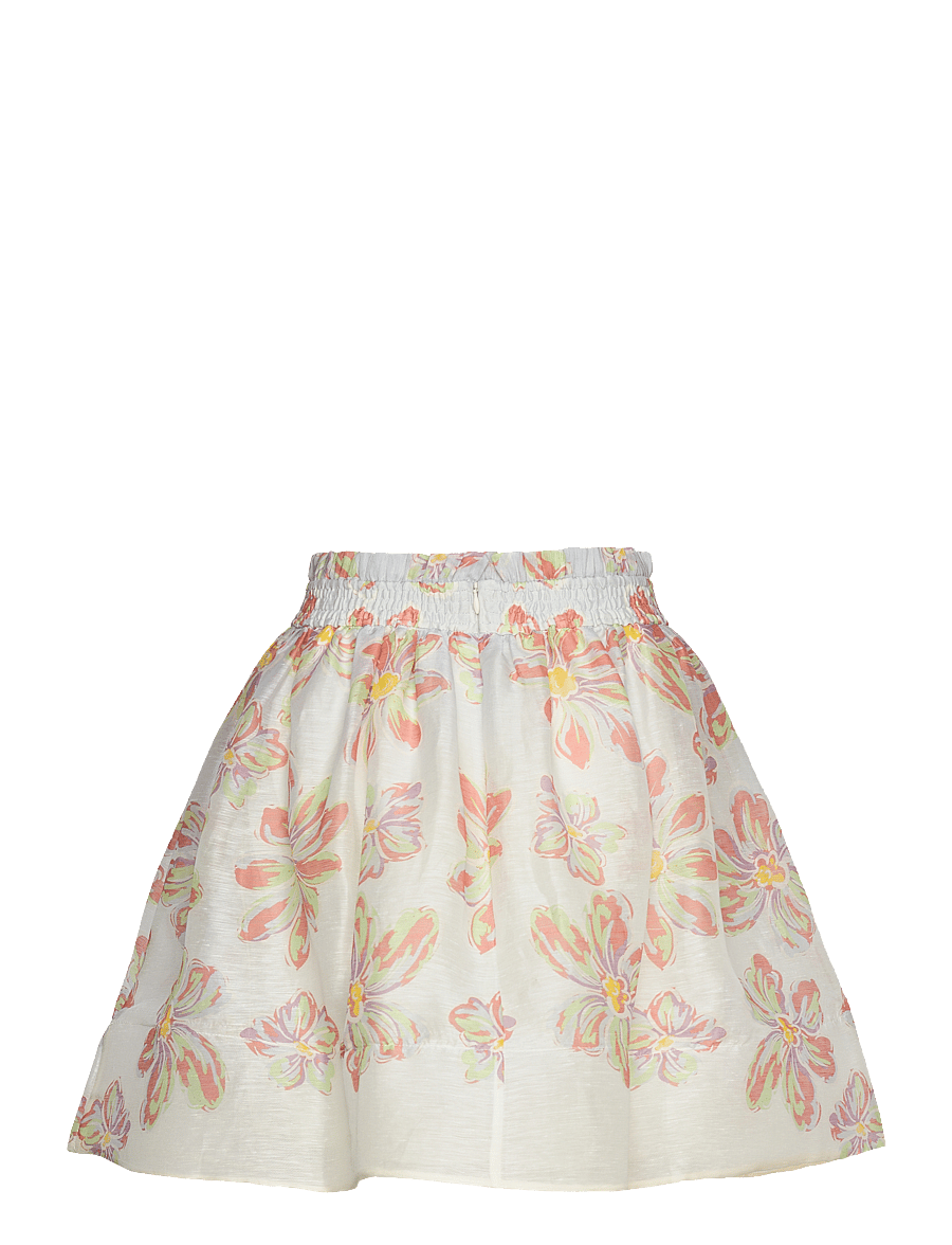 Malina - Nina silk blend wide mini skirt - short skirts - blue lily - 2